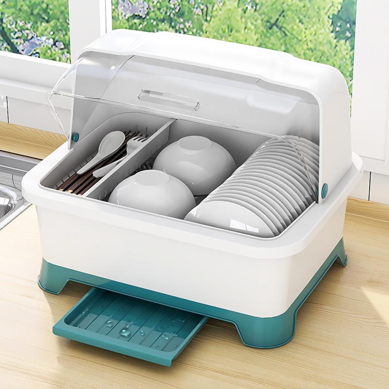 厨房沥水碗柜带盖餐具放碗碟收纳置物架胜意家用大全碗筷收纳箱盒图片