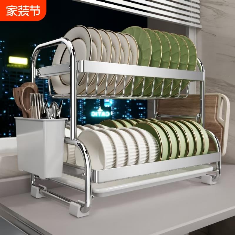 碗碟沥水架厨房多功能碗架台面碗柜置物架家用放碗盘筷子盒收纳架