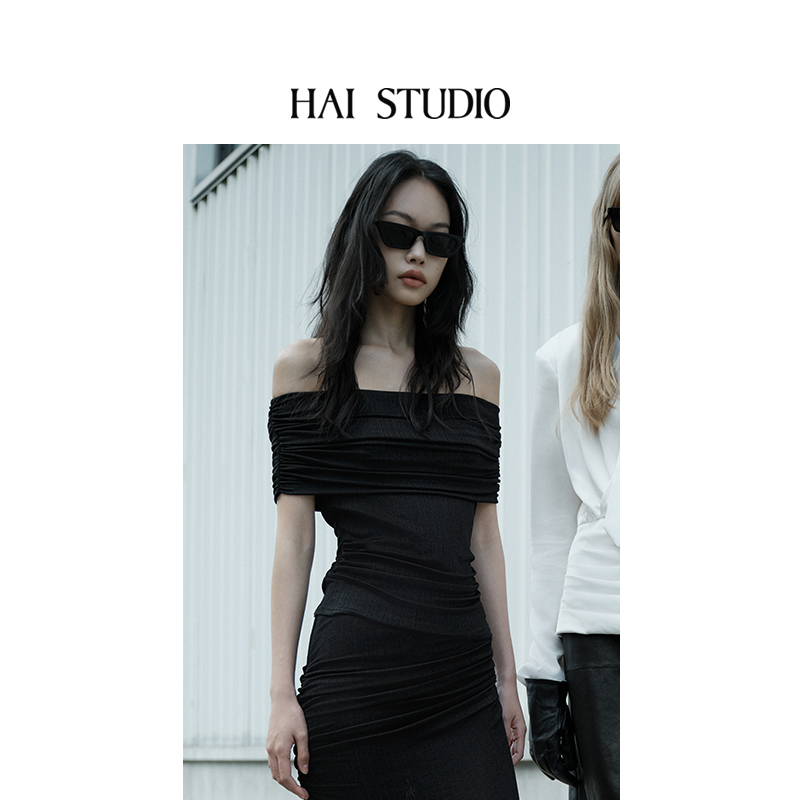 25春夏女一字肩上衣露肩针织衫