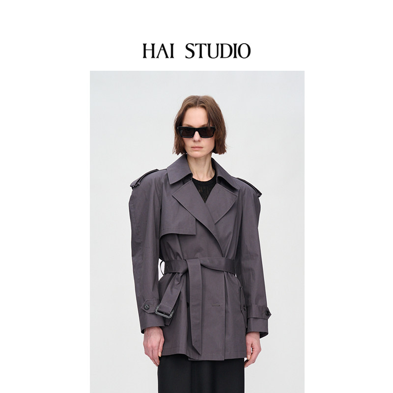 秦岚同款HAI STUDIO 2025秋冬新品 女士廓形短款风衣 休闲短外套,女装/女士精品,风衣,淘宝优惠券,粉丝福利购,淘宝优惠卷