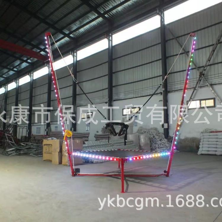 手摇带灯带电瓶方型游乐场儿童蹦极床大型户外摆摊蹦床成人跳跳床