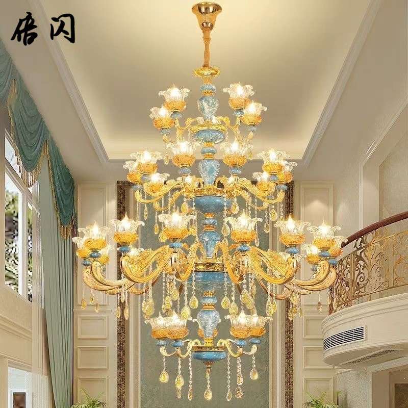 2023年新款锌合金水晶灯客厅吊灯大气欧式别墅大厅大灯餐厅卧室灯