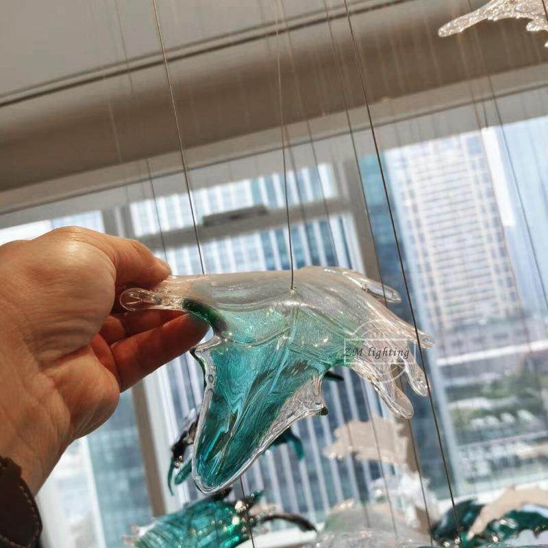 酒店大堂水晶灯现代简约琉璃枫叶吊灯创意个性别墅售楼部工程灯具,家装灯饰光源,智能吊灯,淘宝优惠券,粉丝福利购,淘宝优惠卷