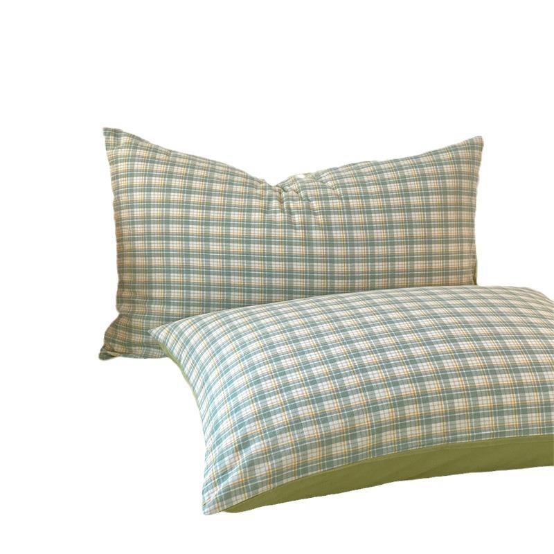 式纯枕套一对织水洗日棉全棉枕WL头套48x色74cm单人棉枕芯套