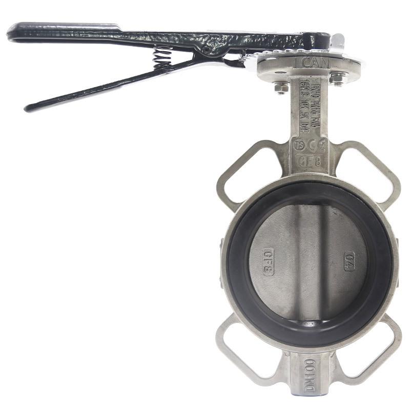 D71X-16P不钢蝶阀手柄对锈夹不锈钢/304316L软密封蝶阀厂家