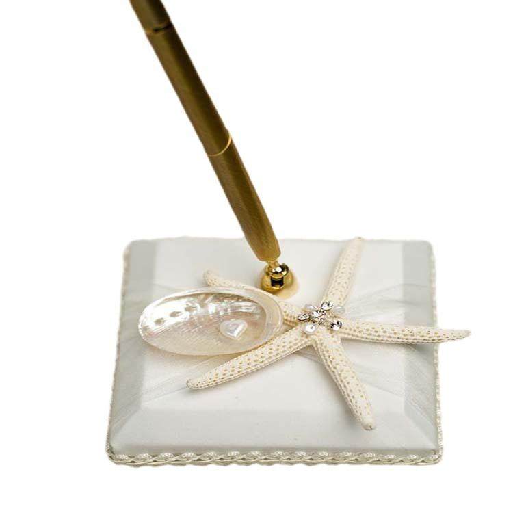 海滩风格海星签名册+笔座（含签到笔）婚礼礼品礼金簿同学聚会,节庆用品/礼品,陪嫁用品套装,淘宝优惠券,粉丝福利购,淘宝优惠卷