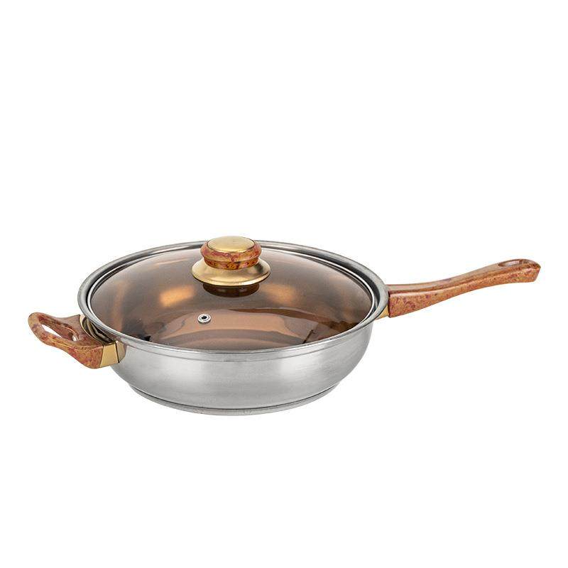 不锈钢锅具套装金色12PCS锅具礼品煎锅汤锅奶锅组合锅套装pot