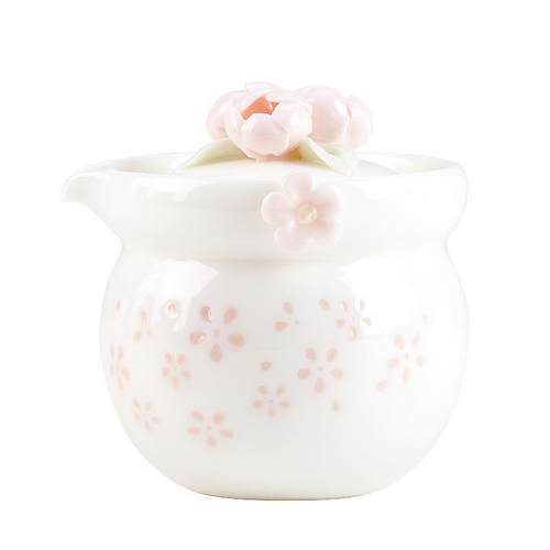 陶瓷一壶二杯玲珑镂空捏花快客杯便携式茶具简约日式出差旅行茶具