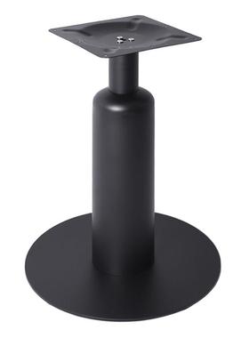 哑光黑白色烤漆钢板圆方盘餐饮洽谈西餐茶几铁艺金属桌腿餐台脚架