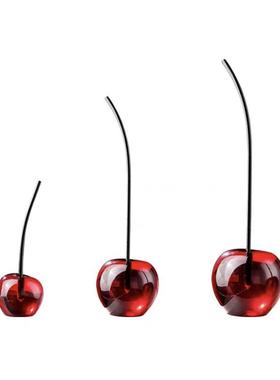 现代简约樱桃水果摆件北欧家居样板房客厅玄关电视柜装饰工艺品