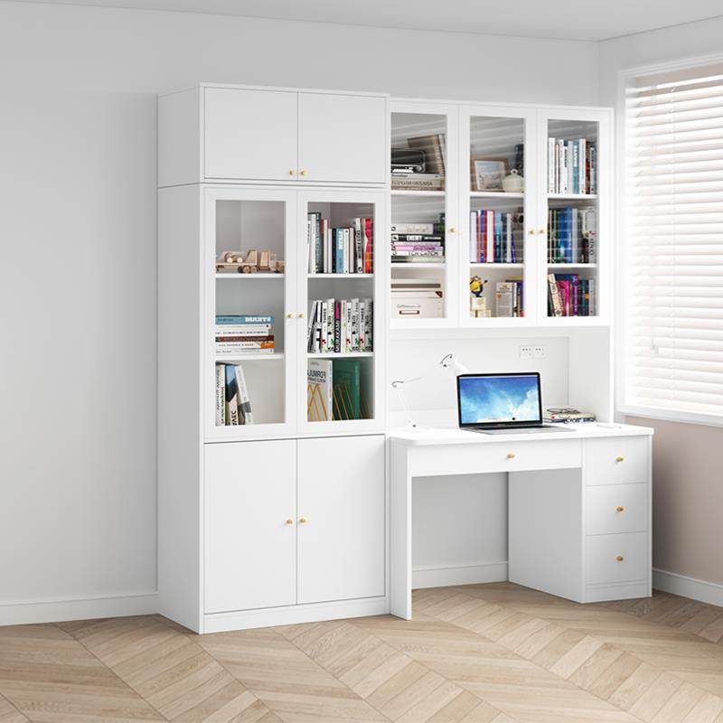 可比熊实木书桌书架一体学生家用写字桌客厅书房办公桌卧室电脑桌