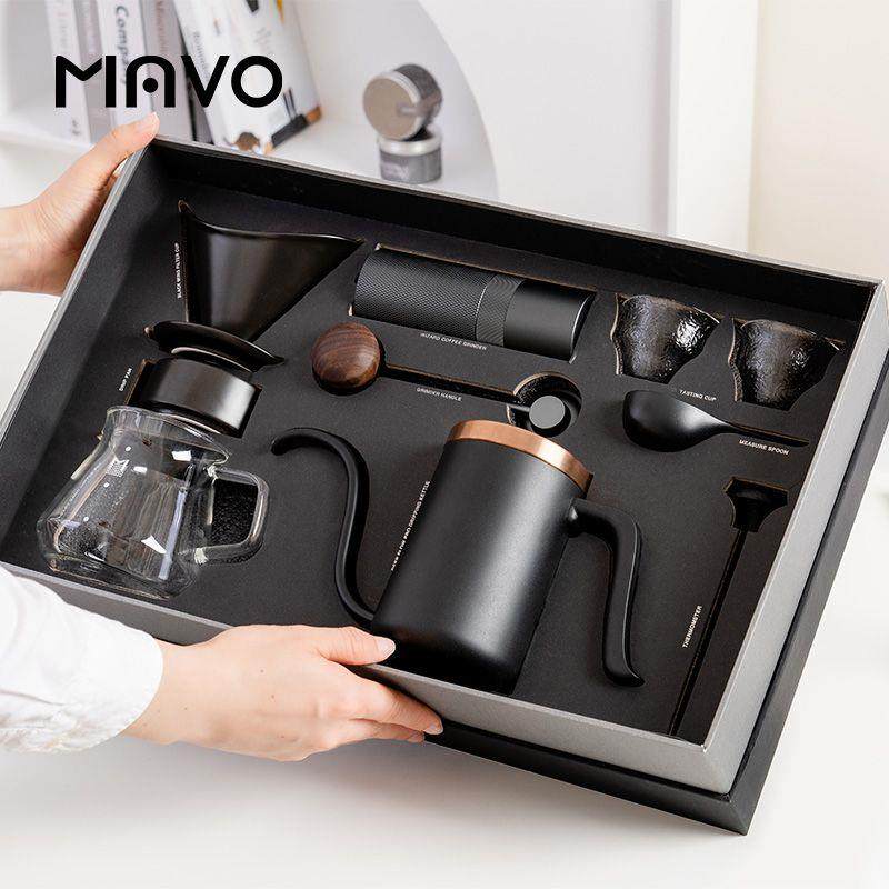MAVO手冲咖啡壶礼盒套装 手冲壶磨豆机全套咖啡礼品家用送礼便携