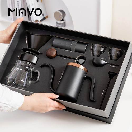 MAVO手冲咖啡壶礼盒套装 手冲壶磨豆机全套咖啡礼品家用送礼便携