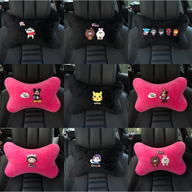 卡通毛绒汽车头枕护颈枕座椅靠枕车载车内用品可爱车枕颈椎头枕