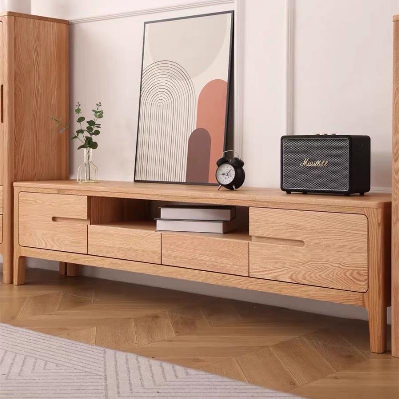 实木电视柜北欧风橡木电视柜组合矮柜现代简约小户型地柜客厅家具