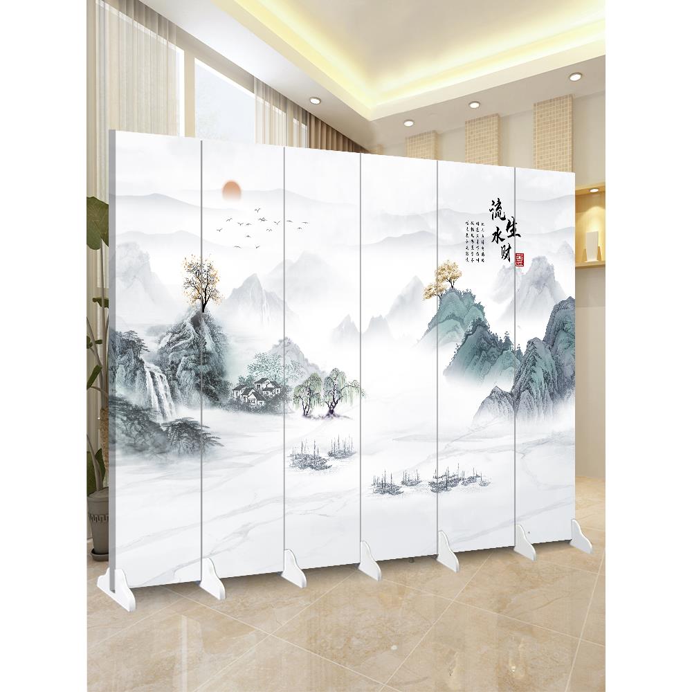 2025新款屏风客厅隔断双面折叠移动家用入户门遮挡玄关办公室山水