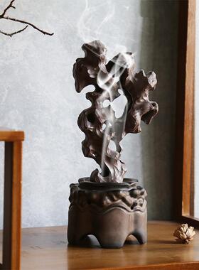 手工雕刻陶瓷太湖石宋式香炉摆件新中式宋代宋风美学古风桌面饰品