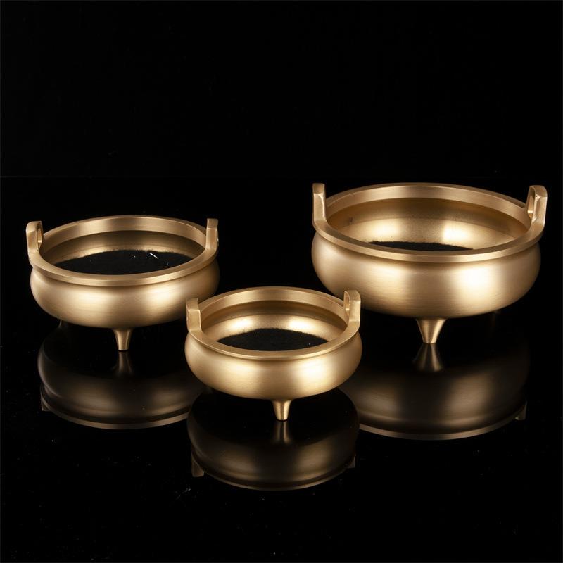 仙人线香炉家用铜制茶道大香炉檀香炉室内翱翔双耳线香炉