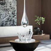 样品屋展示中心展厅酒店大堂吊装 水滴雕塑轻奢电镀挂饰商业中心样