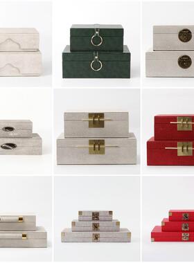 现代新中式首饰盒收纳盒样板房家居客厅酒柜轻奢卧室软装饰品摆件