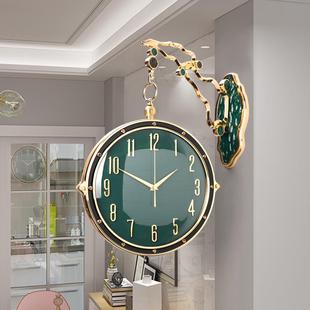 2024新款 挂表双面轻奢钟表客厅家用时尚 挂钟现代简约吊钟挂墙时钟