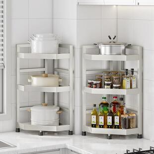 厨房不锈钢转角置物架台面调味料三角架家用落地多功能多层收纳层