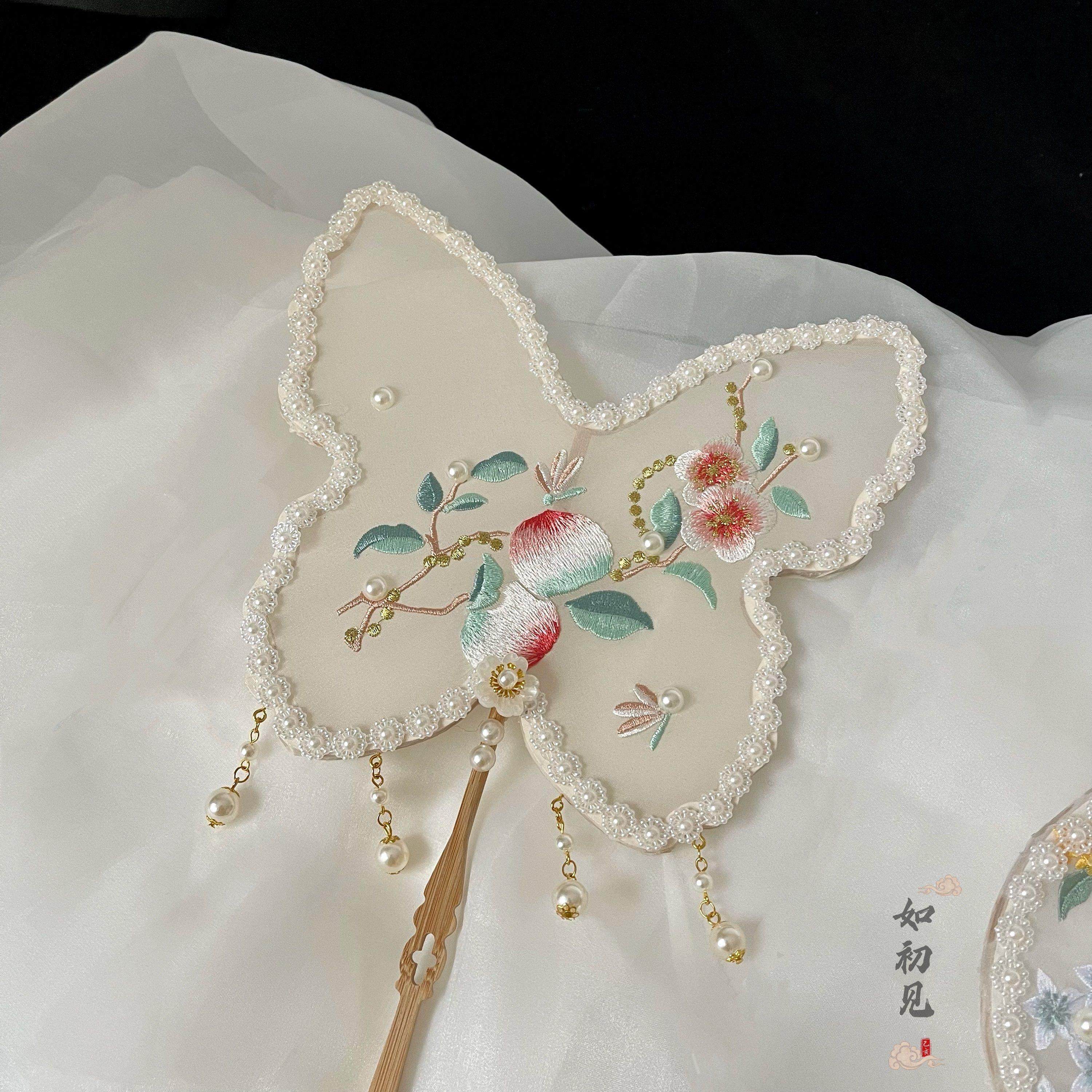 团扇古风汉服扇中国风舞蹈走秀拍摄长柄刺绣古典异形蝴蝶宫扇女,家居饰品,工艺扇/团扇/喜扇/折扇,淘宝优惠券,粉丝福利购,淘宝优惠卷