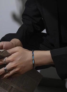 淬火手链男潮钛钢简约冷淡风高级