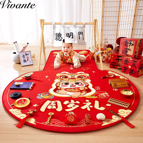 新款龙宝抓周原木风生日布置用品