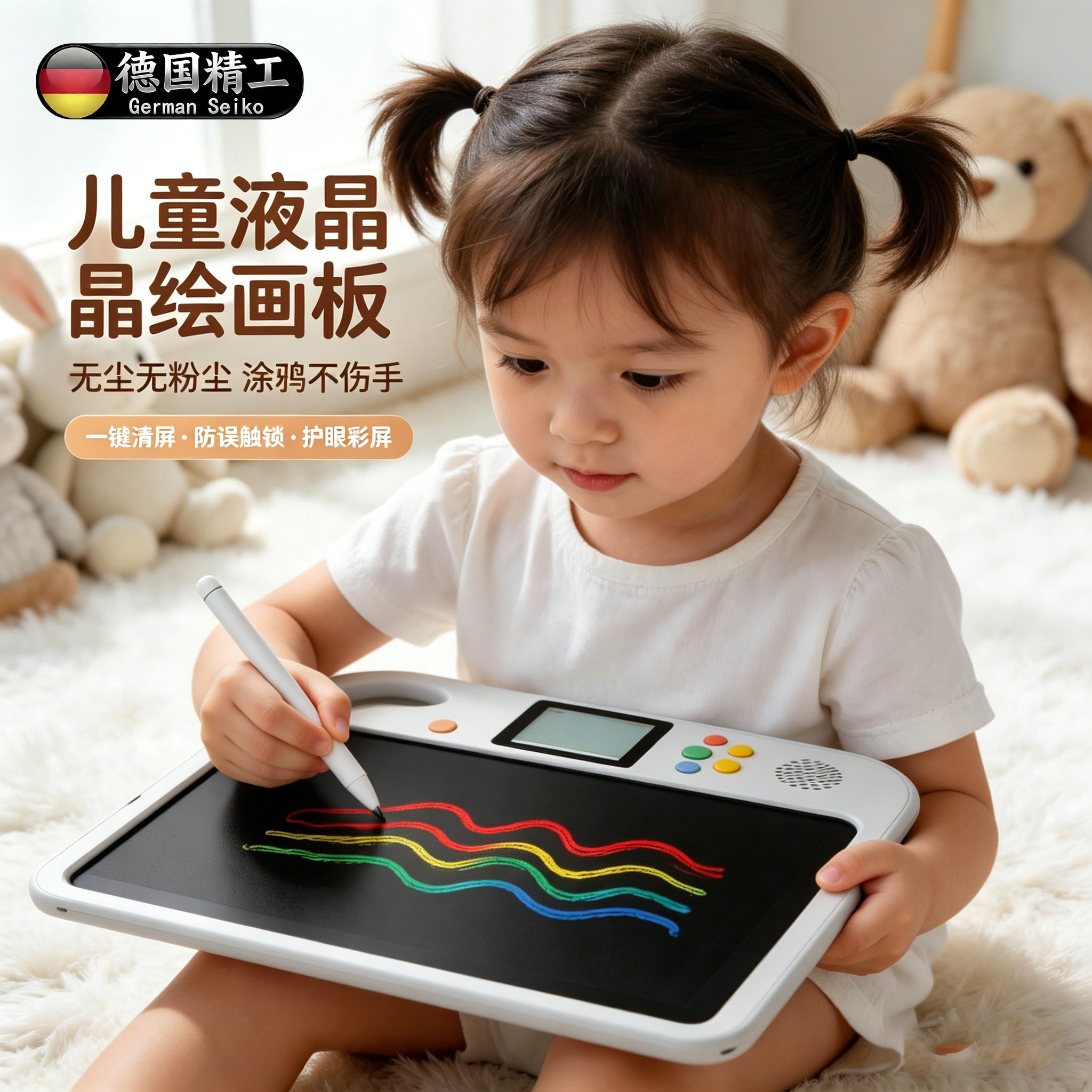 德国宝宝画板儿童液晶手写板早教全能学练机可识字训练电子智能机