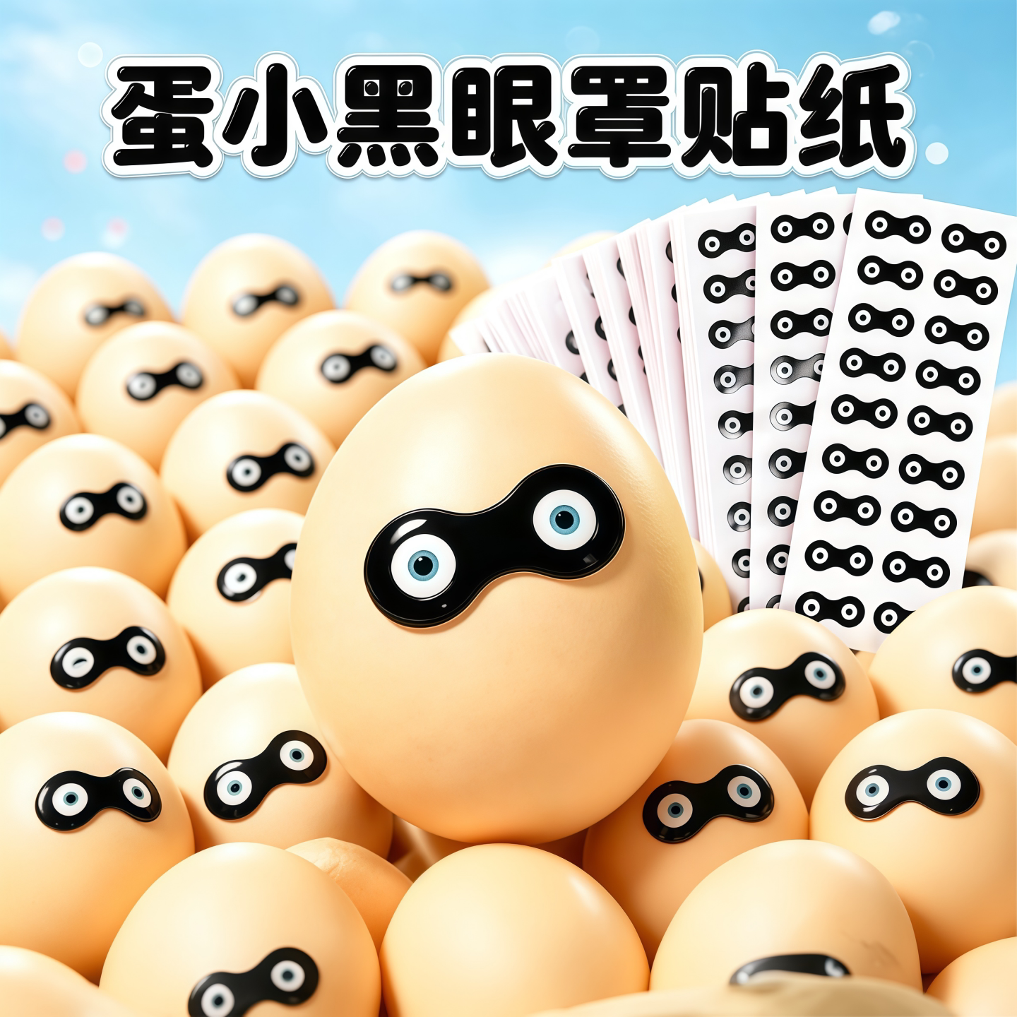 蛋仔派对蛋小黑可爱抽象贴纸