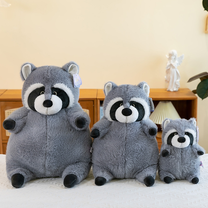 可爱呆萌浣熊玩偶毛绒玩具
