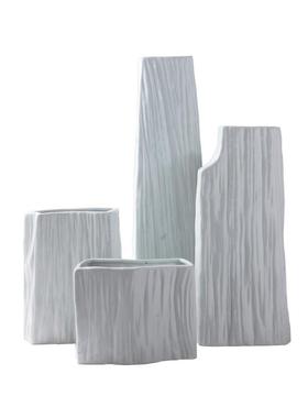 现代简约家居客厅餐桌黑白色创意插花器花瓶摆件样板房酒店装饰品