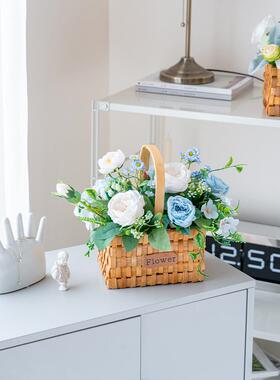 打开礼物花篮家庭配件桌面电视橱柜办公室客厅插花假花装饰入口装