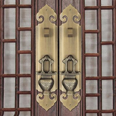 昊天斋仿古柜门拉手中式铜活配件衣柜门把手柜子青铜复古五金拉环