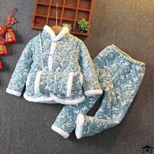 女童东北大花袄外套儿童冬季加厚小碎花棉衣女孩棉袄花衣服拜年服