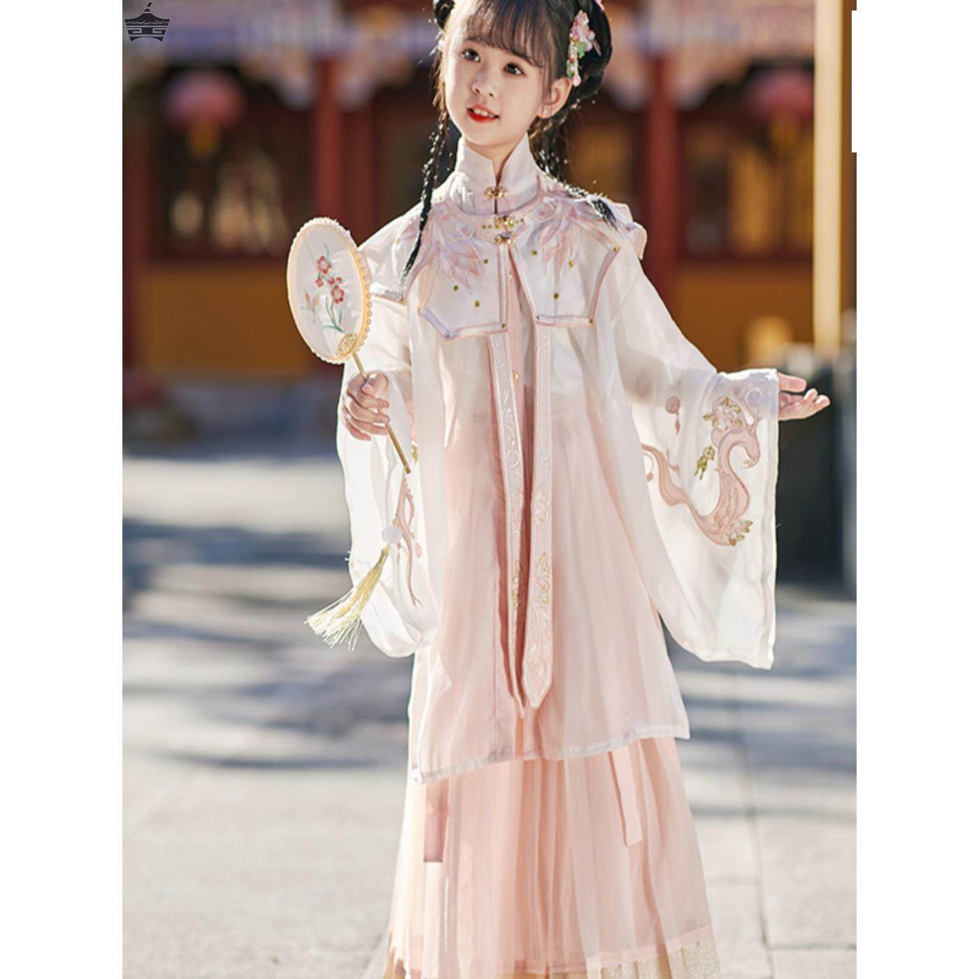 汉服女童古风超仙春秋季小女孩明制中国风公主裙大袖衫仙女演出服