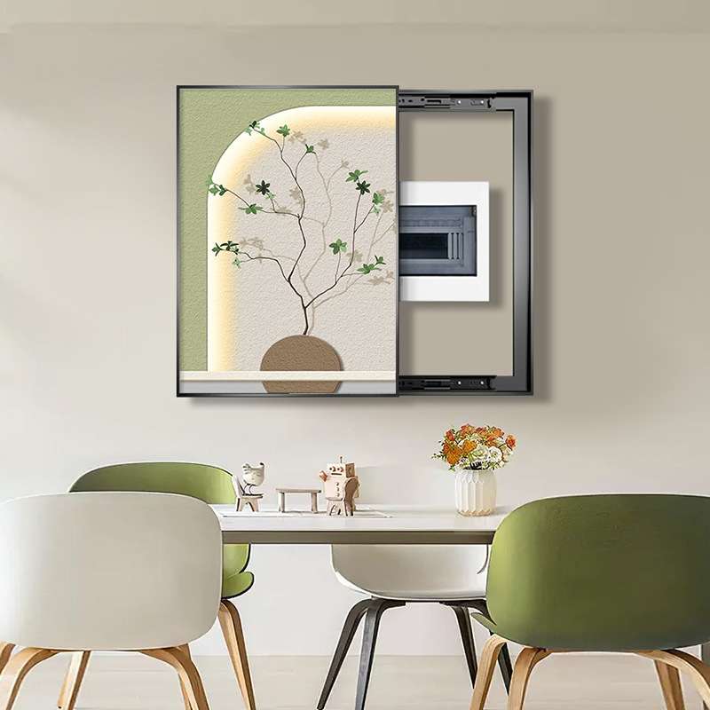 北欧竖版电表箱装饰画现代简约花卉遮挡配电箱挂画电源开关电箱画图片