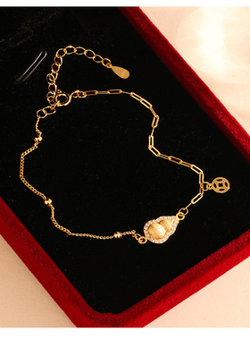 925纯银福禄双全钱币葫芦手链