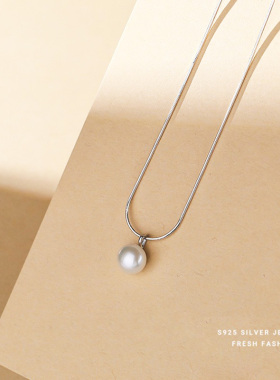 925纯银淡水纯天然真珍珠项链