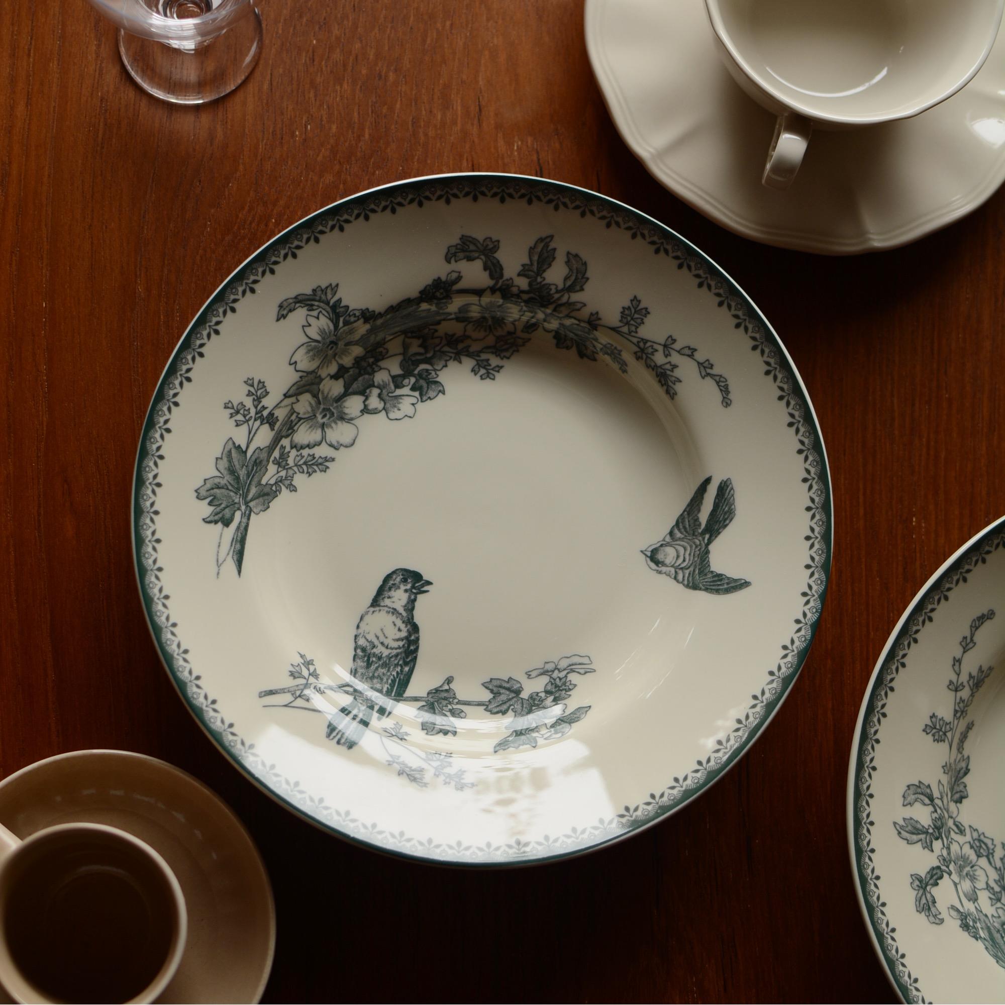 收集时光 Camus say双雀海棠汤盘 中古复刻 陶瓷沙拉盘brunch盘