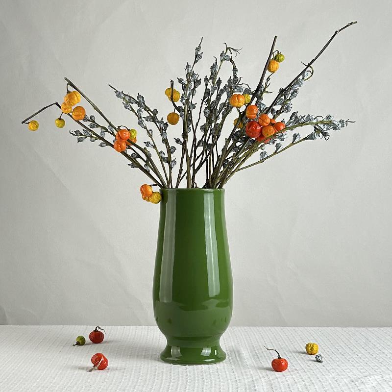 景德镇简约现代绿色家居装饰品插干花仿真花水养陶瓷花瓶玄关摆件