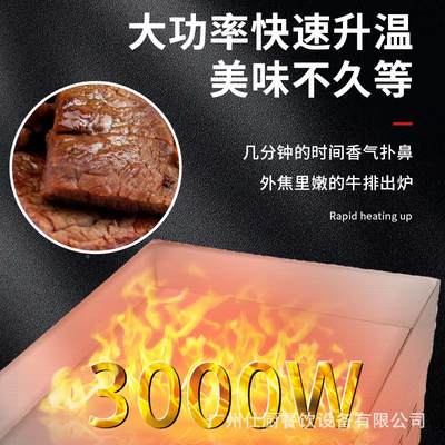 商用铁温板机烧扒炉电热恒牛扒料理扒12度铸铁扒板TOL煎鱿鱼厚炉