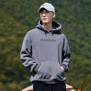 秋冬套头保暖抓绒上衣 3XL拓家刺绣摇粒绒卫衣男士 秋冬上新