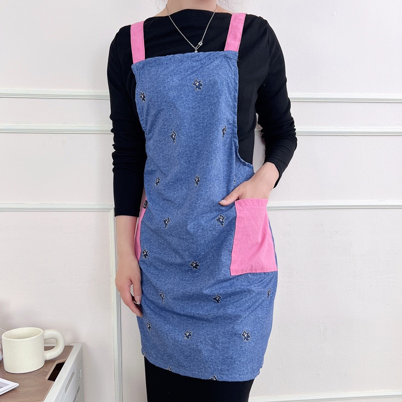 新款牛仔布围裙韩式工作服