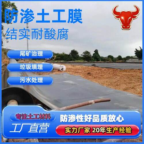 聚乙烯IVF尾土工污水调池节防渗膜矿库膜灰渣场尾矿库1mm黑色土工