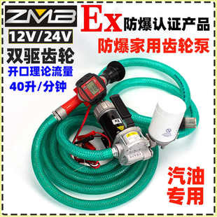 抽油泵齿轮泵12V24V防爆电动小型汽油柴油大流量车载自吸加油泵