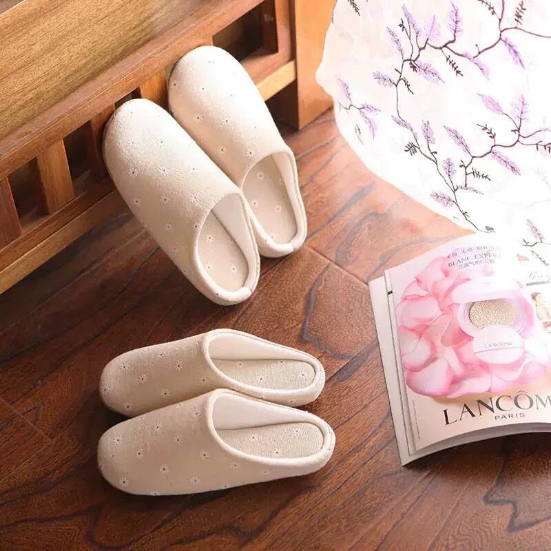 情侣秋冬软底可机洗家用室内家居静音地板棉拖鞋女