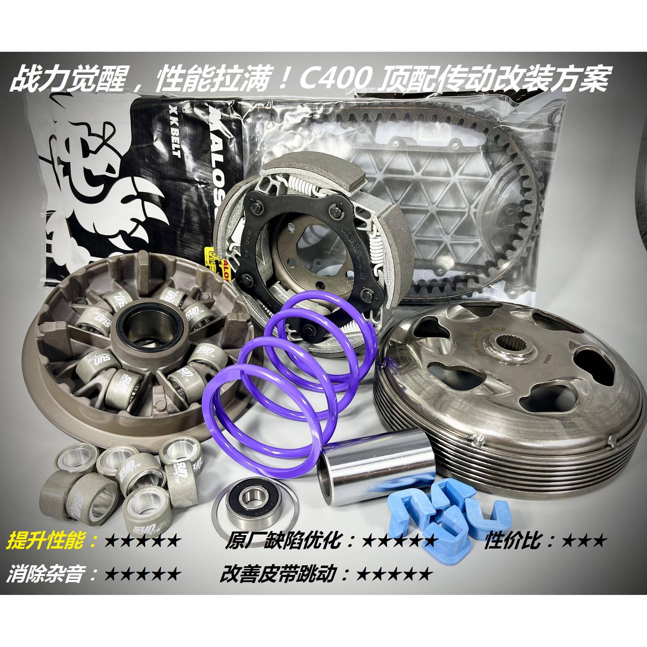 涅槃重生 C400 无极SR4max 鸿350 KPV350 改装 传动 malossi 皮带