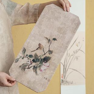 干泡茶席长方国风桌面茶席果熟图彩印双面家用桌旗 云纱新中式